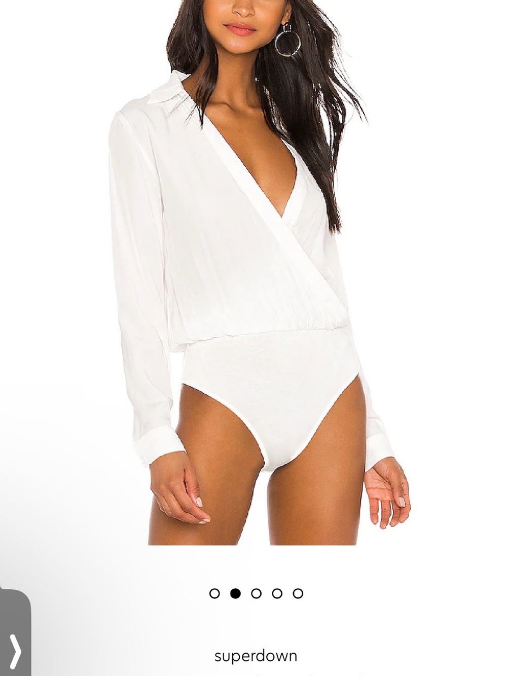 Super down white long sleeve bodysuit. - Picture 4 of 8